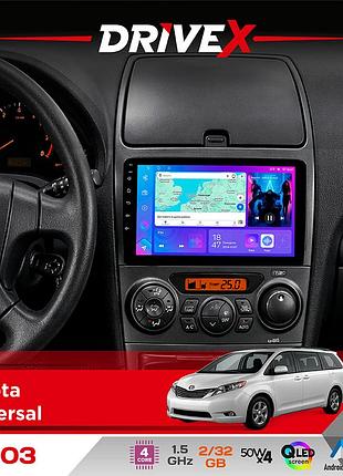Штатная магнитола для toyota universal drivex a-903 qled 9" android 4-ядерный 2+32гб 4x50w(tda7851) беспроводной carplay и