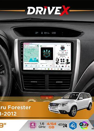 Штатная магнитола для subaru forester 2008-2012 drivex s3 qled 9" android 8-ядерный 1.6ггц 4x64гб sim-карта 3g/4g 7388 4x45w asp
