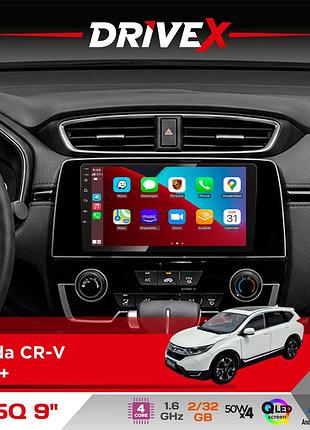 Штатная магнитола для honda cr-v 2017+ drivex un5 qled 9" android 4-ядерный 2+32гб 4x45w беспроводной carplay и androidauto