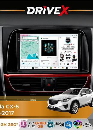 Штатная магнитола для mazda cx-5 2012-2017 drivex s7+ 2k qled 9" android 8-ядерный 2.7ггц 8x128гб sim-карта 3g/4g ak7808 ab 4x50w