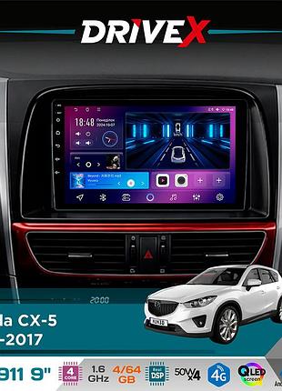 Штатная магнитола для mazda cx-5 2012-2017 drivex se-911 4+64гб qled 9" android 4-ядерный 4x50w(tda7851) dsp беспроводной carplay и