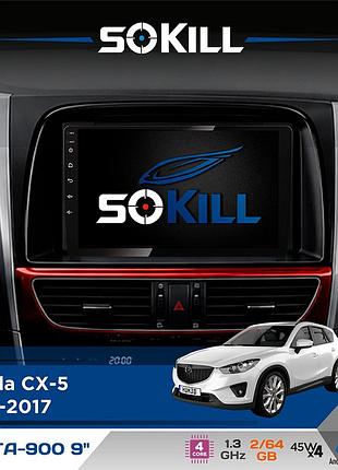 Штатная магнитола для mazda cx-5 2012-2017 sokill delta-900 9" android 4-ядерный 2+64гб 4x45w беспроводной carplay и androidauto