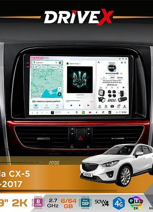 Штатная магнитола для mazda cx-5 2012-2017 drivex s7 2k qled 9" android 8-ядерный 2.7ггц 6x64гб sim-карта 3g/4g ak7808 ab 4x50w