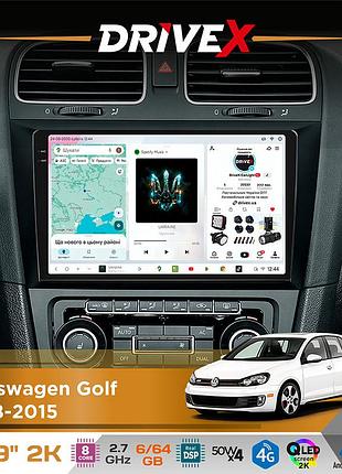 Штатная магнитола для volkswagen golf 2008-2015 drivex s7 2k qled 9" android 8-ядерный 2.7ггц 6x64гб sim-карта 3g/4g ak7808 ab