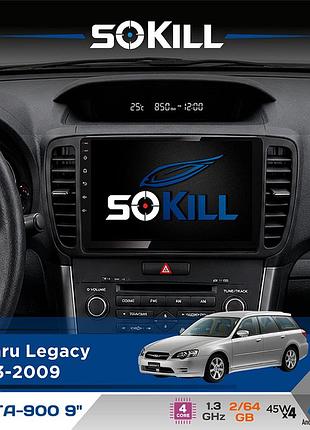 Штатная магнитола для subaru legacy 2003-2009 sokill delta-900 9" android 4-ядерный 2+64гб 4x45w беспроводной carplay и androidauto