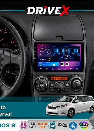 Штатная магнитола для toyota universal drivex se-903 qled 9" android 8-ядерный 4+64гб sim-карта 3g/4g dsp 4x50w(tda7851)