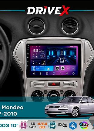 Штатная магнитола для ford mondeo 2007-2010 drivex se-1003 qled 10" android 8-ядерный 4+64гб sim-карта 3g/4g dsp 4x50w(tda7851)