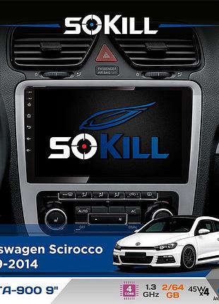 Штатная магнитола для volkswagen scirocco 2009-2014 sokill delta-900 9" android 4-ядерный 2+64гб 4x45w беспроводной carplay и