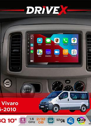 Штатная магнитола для nissan primastar 2006-2014 drivex un8 qled 10" android 4-ядерный 2x32гб 4x45w беспроводной carplay и