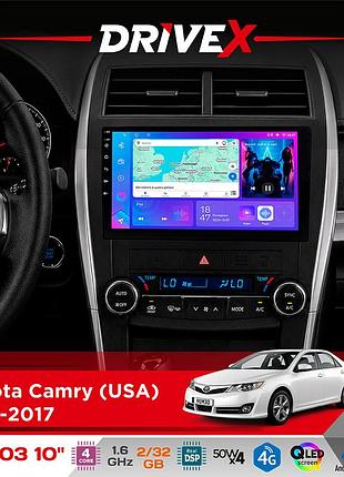 Штатная магнитола для toyota camry (usa) 2015-2017 drivex a-1003 qled 10" android 2+32гб 4-ядерный 4x50w(tda7851) беспроводной