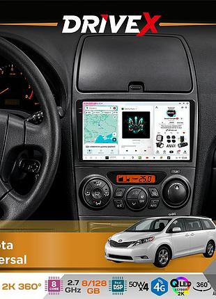Штатная магнитола для toyota universal drivex s7+ 2k qled 9" android 8-ядерный 2.7ггц 8x128гб sim-карта 3g/4g ak7808 ab 4x50w 360°