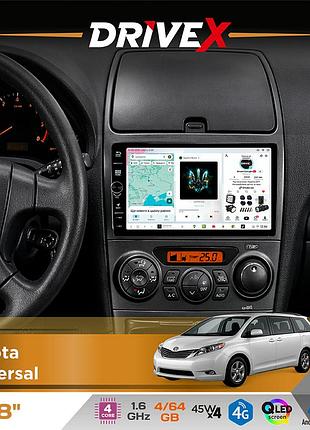Штатная магнитола для toyota universal drivex s3 qled 8" с физическими кнопками android 8-ядерный 1.6ггц 4x64гб sim-карта 3g/4g 7388
