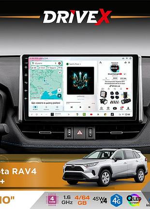 Штатная магнитола для toyota rav4 2019+ drivex s3 qled 10" android 8-ядерный 1.6ггц 4x64гб sim-карта 3g/4g 7388 4x45w asp tm2313