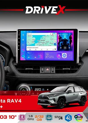 Штатная магнитола для toyota rav4 2019+ drivex a-1003 qled 10" android 2+32гб 4-ядерный 4x50w(tda7851) беспроводной carplay и