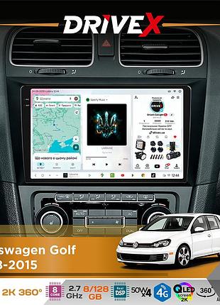 Штатная магнитола для volkswagen golf 2008-2015 drivex s7+ 2k qled 9" android 8-ядерный 2.7ггц 8x128гб sim-карта 3g/4g ak7808 ab
