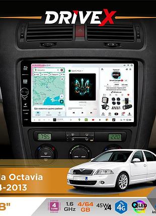 Штатная магнитола для skoda octavia 2004-2013 drivex s3 qled 8" с физическими кнопками android 8-ядерный 1.6ггц 4x64гб sim-карта