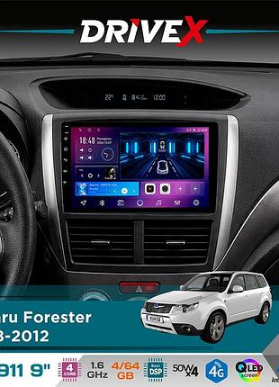 Штатная магнитола для subaru forester 2008-2012 drivex se-911 4+64гб qled 9" android 4-ядерный 4x50w(tda7851) dsp беспроводной