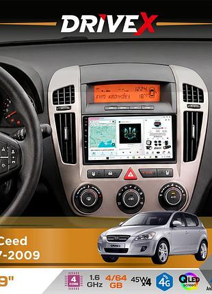 Штатная магнитола для kia ceed 2007-2009 drivex s3 qled 9" android 8-ядерный 1.6ггц 4x64гб sim-карта 3g/4g 7388 4x45w asp tm2313