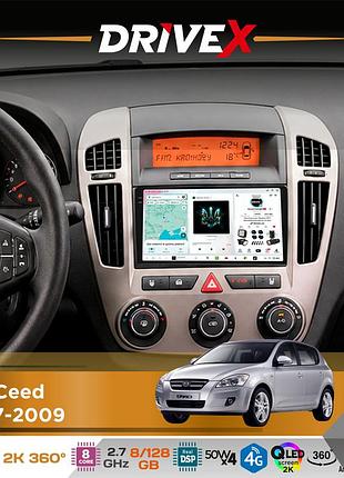 Штатная магнитола для kia ceed 2007-2009 drivex s7+ 2k qled 9" android 8-ядерный 2.7ггц 8x128гб sim-карта 3g/4g ak7808 ab 4x50w
