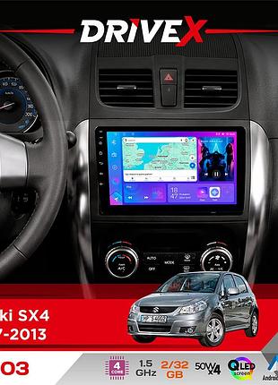 Штатная магнитола для suzuki sx4 2007-2013 drivex a-903 qled 9" android 4-ядерный 2+32гб 4x50w(tda7851) беспроводной carplay и