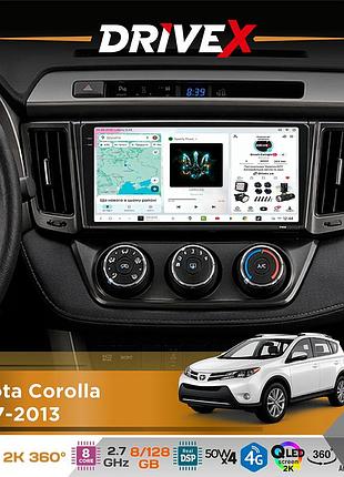 Штатна магнітола для toyota corolla 2007-2013 drivex s7+ 2k qled 9" android 8-ядерний 2.7ггц 8x128гб sim-картка 3g/4g ak7808 ab