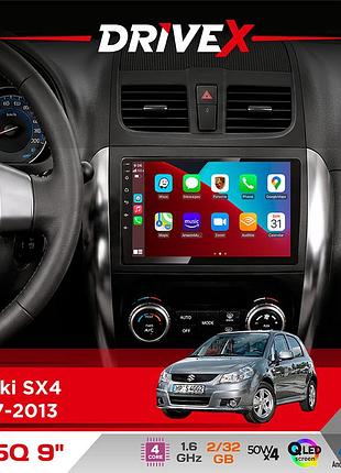 Штатна магнітола для suzuki sx4 2007-2013 drivex un5 qled 9" android 4-ядерний 2+32гб 4x45w бездротовий carplay та androidauto