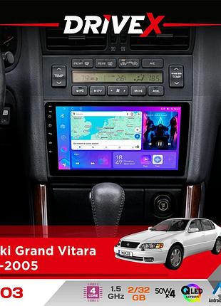 Штатна магнітола для suzuki grand vitara 1998-2005 drivex a-903 qled 9" android 4-ядерний 2+32гб 4x50w(tda7851) бездротовий