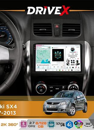 Штатная магнитола для suzuki sx4 2007-2013 drivex s7+ 2k qled 9" android 8-ядерный 2.7ггц 8x128гб sim-карта 3g/4g ak7808 ab 4x50w