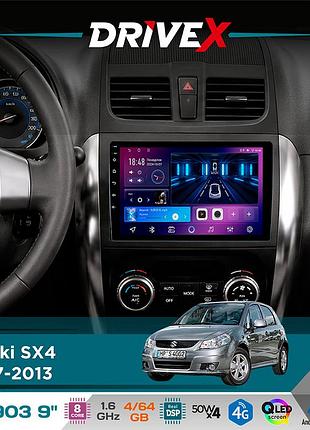 Штатная магнитола для suzuki sx4 2007-2013 drivex se-903 qled 9" android 8-ядерный 4+64гб sim-карта 3g/4g dsp 4x50w(tda7851)