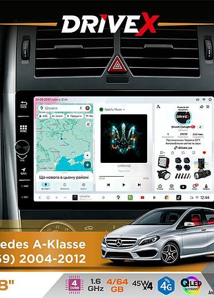 Штатная магнитола для mercedes a-klasse (w169) 2004-2012 drivex s3 qled 8" с физическими кнопками android 8-ядерный 1.6ггц 4x64гб