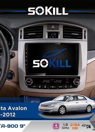 Штатная магнитола для toyota avalon 2010-2012 sokill delta-900 9" android 4-ядерный 2+64гб 4x45w беспроводной carplay и androidauto