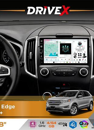 Штатная магнитола для ford edge 2015+ drivex s3 qled 8" с физическими кнопками android 8-ядерный 1.6ггц 4x64гб sim-карта 3g/4g 7388