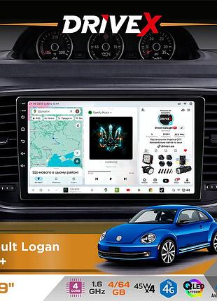 Штатная магнитола для volkswagen beetle 2011-2019 drivex s3 qled 9" android 8-ядерный 1.6ггц 4x64гб sim-карта 3g/4g 7388 4x45w asp