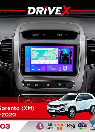 Штатна магнітола для kia sorento (xm) 2012-2020 drivex a-903 qled 9" android 4-ядерний 2+32гб 4x50w(tda7851) бездротовий carplay