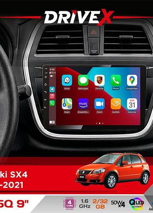 Штатна магнітола для suzuki sx4 2013-2021 drivex un5 qled 9" android 4-ядерний 2+32гб 4x45w бездротовий carplay та androidauto