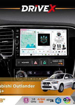 Штатна магнітола для mitsubishi outlander 2006+ drivex s3 qled 8" з фізичними кнопками android 8-ядерний 1.6ггц 4x64гб sim-картка