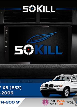 Штатная магнитола для bmw x5 (e53) 1999-2006 sokill delta-900 9" android 4-ядерный 2+64гб 4x45w беспроводной carplay и androidauto