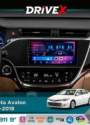 Штатная магнитола для toyota avalon 2013-2018 drivex se-911 4+64гб qled 9" android 4-ядерный 4x50w(tda7851) dsp беспроводной carplay