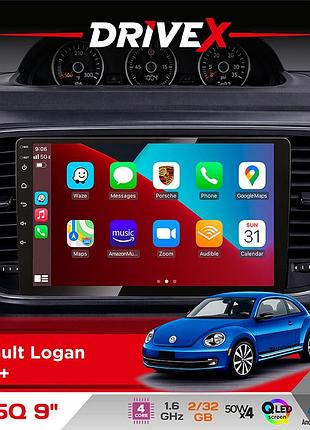 Штатная магнитола для volkswagen beetle 2011-2019 drivex un5 qled 9" android 4-ядерный 2+32гб 4x45w беспроводной carplay и