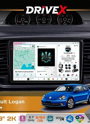 Штатная магнитола для volkswagen beetle 2011-2019 drivex s7 2k qled 9" android 8-ядерный 2.7ггц 6x64гб sim-карта 3g/4g ak7808 ab