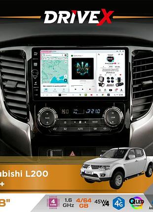 Штатная магнитола для mitsubishi l200 2015+ drivex s3 qled 8" с физическими кнопками android 8-ядерный 1.6ггц 4x64гб sim-карта 3g/4g