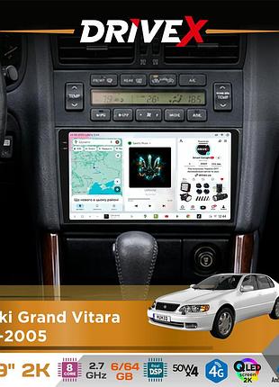 Штатная магнитола для suzuki grand vitara 1998-2005 drivex s7 2k qled 9" android 8-ядерный 2.7ггц 6x64гб sim-карта 3g/4g ak7808 ab