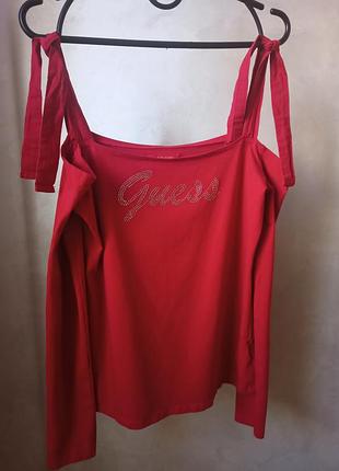 Кофта блуза майка guess женская размер м идеальное состояние цвет красный