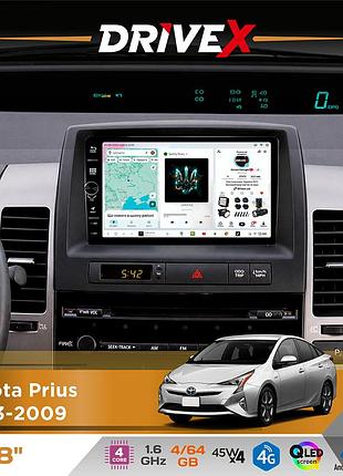 Штатная магнитола для toyota prius 2003-2009 drivex s3 qled 8" с физическими кнопками android 8-ядерный 1.6ггц 4x64гб sim-карта