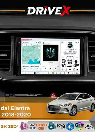 Штатная магнитола для hyundai elantra (ad) 2018-2020 drivex s7+ 2k qled 9" android 8-ядерный 2.7ггц 8x128гб sim-карта 3g/4g ak7808