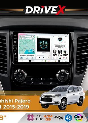 Штатная магнитола для mitsubishi pajero sport 2015-2019 drivex s3 qled 8" с физическими кнопками android 8-ядерный 1.6ггц 4x64гб