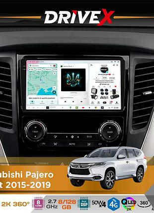 Штатная магнитола для mitsubishi pajero sport 2015-2019 drivex s7+ 2k qled 9" android 8-ядерный 2.7ггц 8x128гб sim-карта 3g/4g