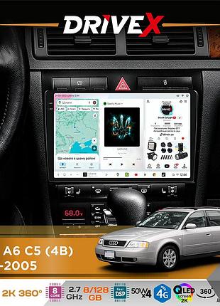 Штатная магнитола для audi a6 c5 (4b) 1997-2005 drivex s7+ 2k qled 9" android 8-ядерный 2.7ггц 8x128гб sim-карта 3g/4g ak7808 ab