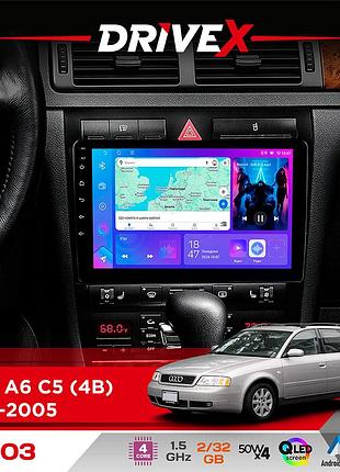 Штатная магнитола для audi a6 c5 (4b) 1997-2005 drivex a-903 qled 9" android 4-ядерный 2+32гб 4x50w(tda7851) беспроводной carplay и
