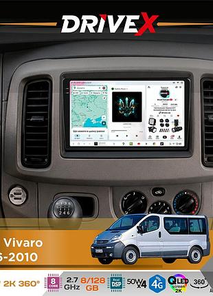 Штатная магнитола для nissan primastar 2006-2014 drivex s7+ 2k qled 10" android 8-ядерный 2.7ггц 8x128гб sim-карта 3g/4g ak7808 ab